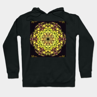 Dot Mandala Flower Yellow Purple and Black Hoodie